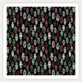 Pink and green hands Sticker